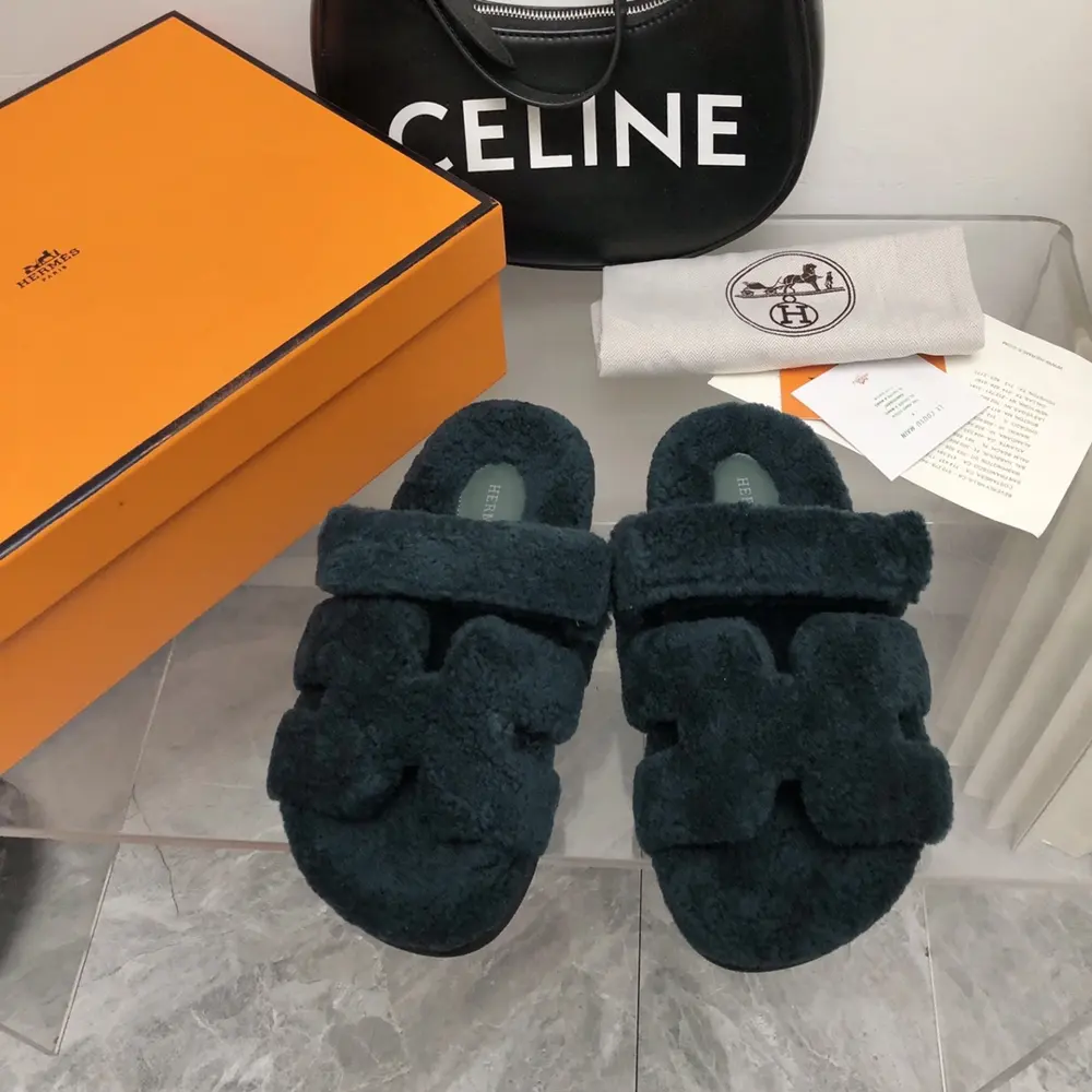 Hermès Fur Slippers