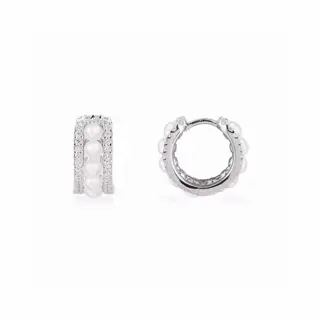 Apm monaco double-layer pearl clip earrings