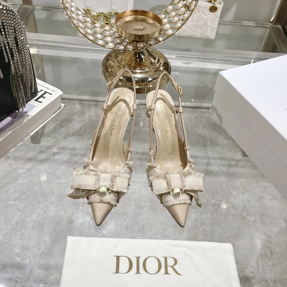 Fringed webbing women’s shoes Dior 2024 autumn catwalk new Adiorble women’s shoes CD