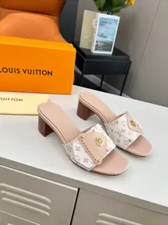 Louis Vuitton flat sandals with Monogram and Monogram Reverse canvas