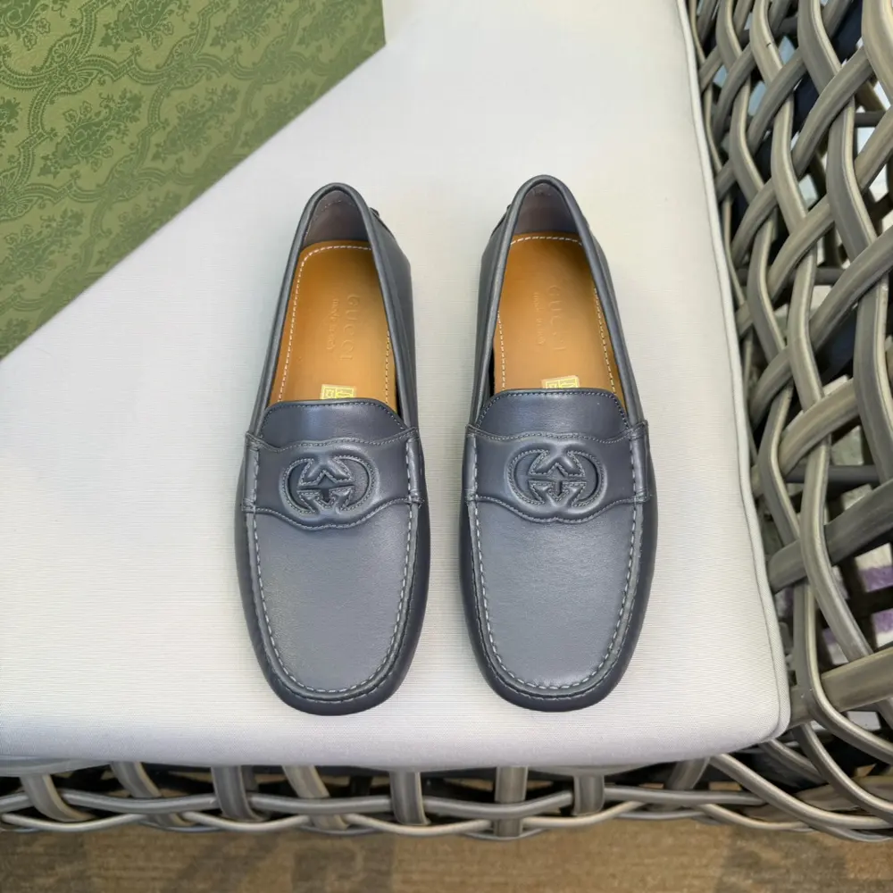 Gucci Loafers|Top quality|Original Double G embossed cowhide fabric|Inner lining and