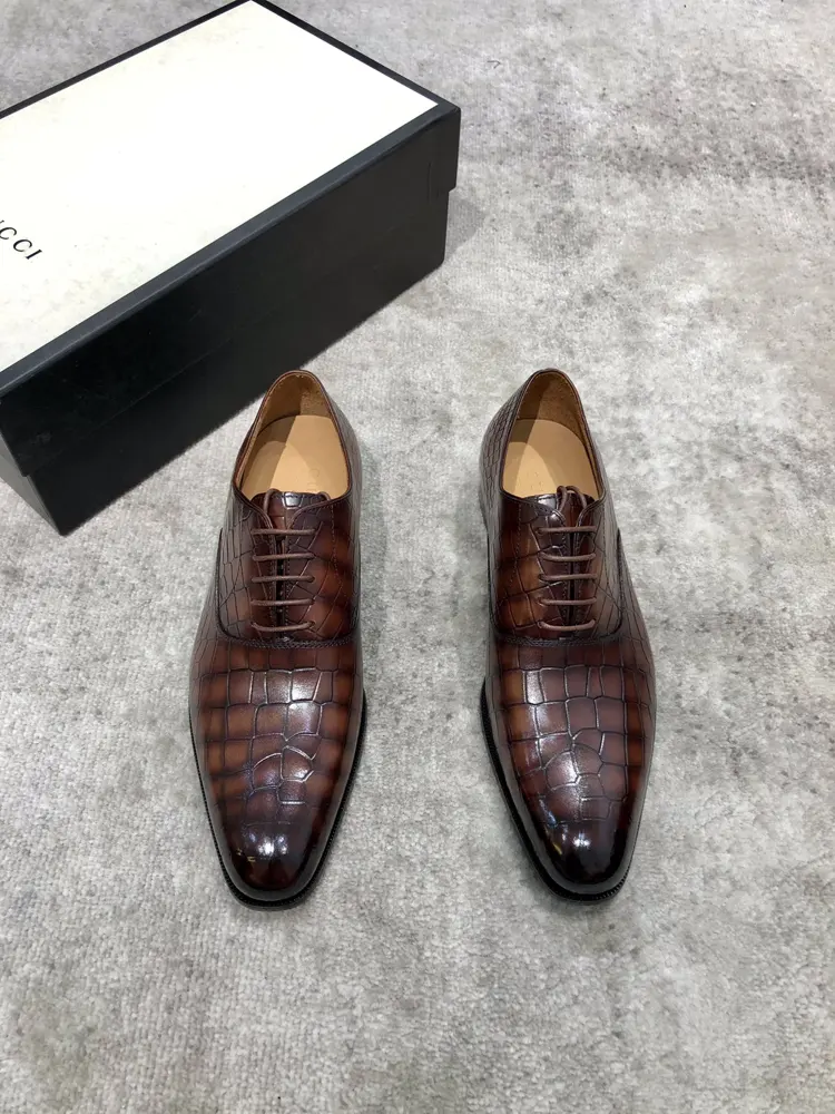 GUCCI Classic Oxford Men’s Business Formal Leather Shoes Classic Style Ultimate Art The