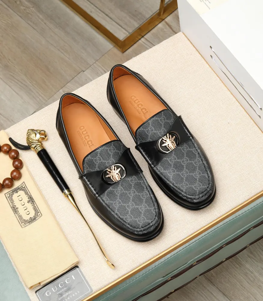 Gucci formal leather shoes Italy imported cowhide + top imported water-dyed cowhide lining