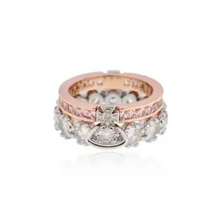 Vivienne Westwood double diamond Saturn ring – rose gold