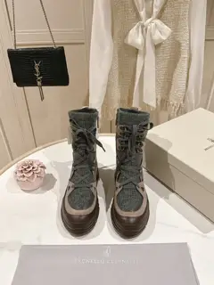 Brunello Cucinelli Wool Tube Boots The classic inspiration from loafers defines the modern