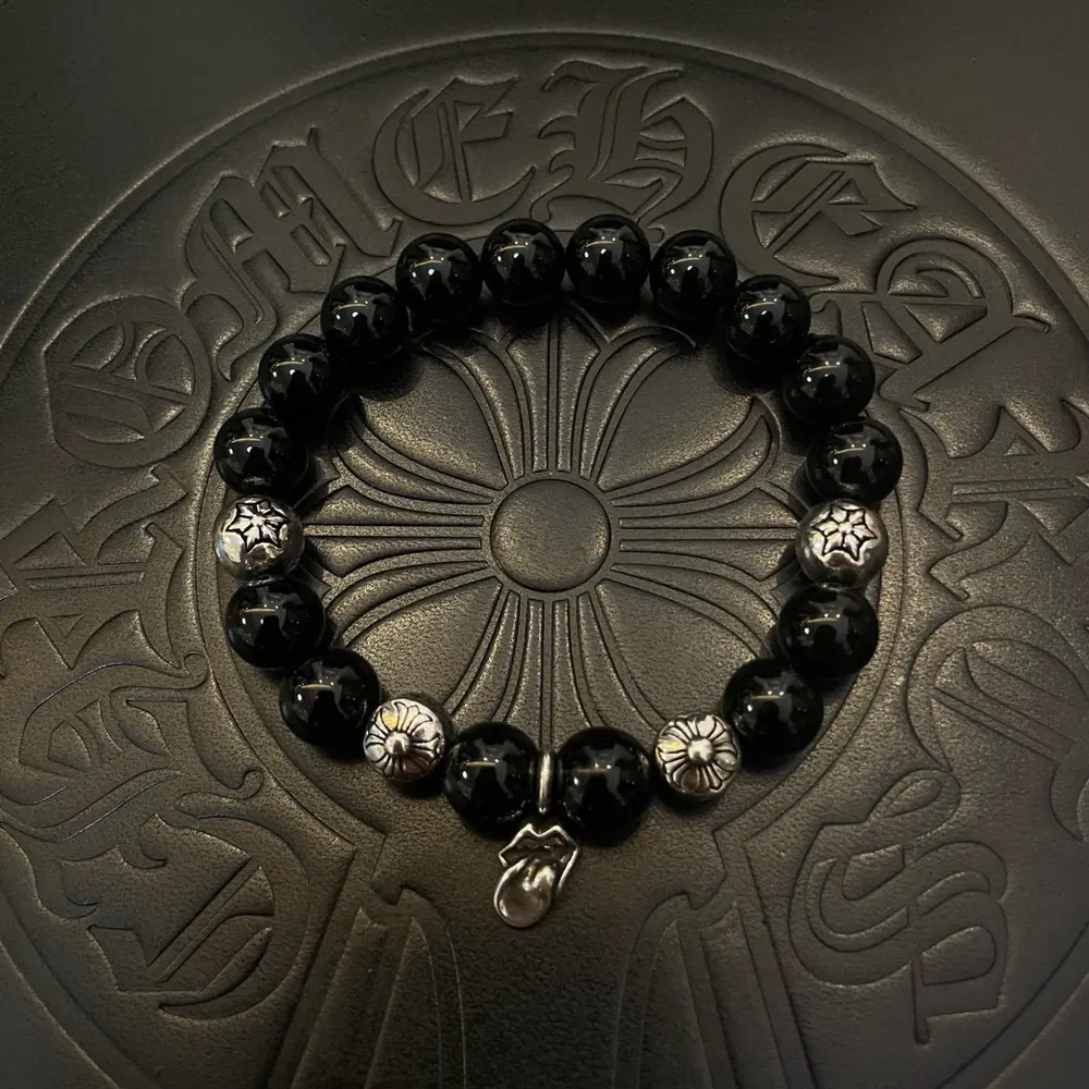 Chrome Hearts Classic Retro Multi-element Black Agate Bracelet