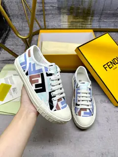 Fendi’s latest couple canvas shoes