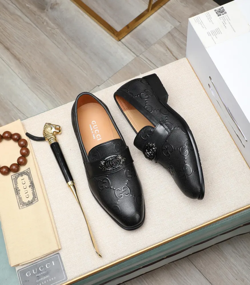 Gucci formal leather shoes Italy imported cowhide + top imported water-dyed cowhide lining