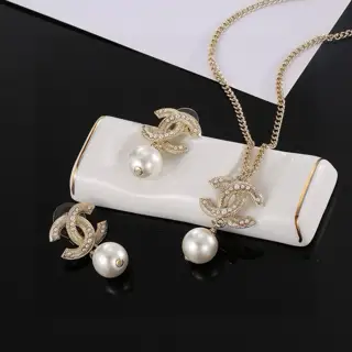 Chanel Necklace Earrings