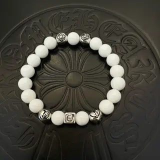Chrome Hearts Classic Retro Multi-element White Agate Bracelet