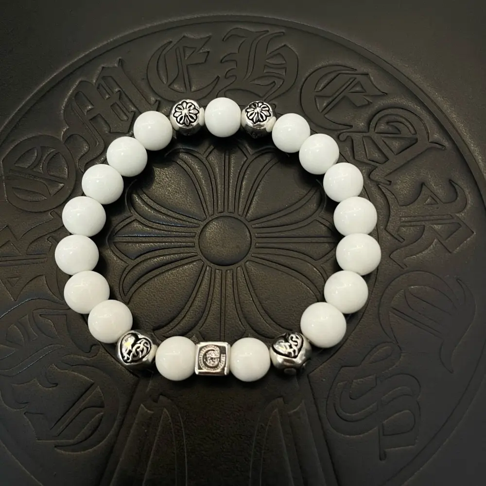 Chrome Hearts Classic Retro Multi-element White Agate Bracelet