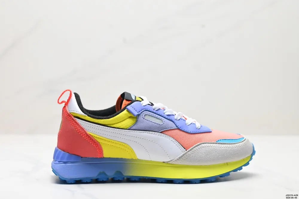 PUMA Rider FV Ivy League fabric leather retro easy to wear shock-absorbing wear-resistant 387672