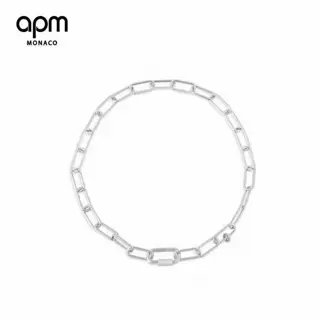 Apm monaco silver love chain thick necklace
