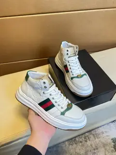 Gucci high-top casual sneakers. Casual loafers original leather Pig lining (no fading and