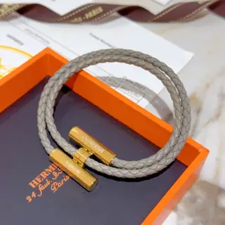 New Hermes bracelet braided bracelet thickened platinum version. High-end precision version