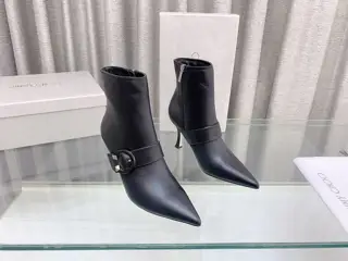 Jimmy Choo C-buckle high-heeled ankle boots fashion style