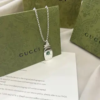 Gucci 925 sterling silver GHOST skull fruit pineapple necklace