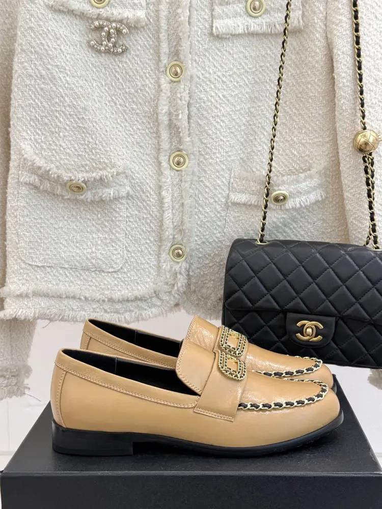 Chanel Double C Chain Buckle Loafers