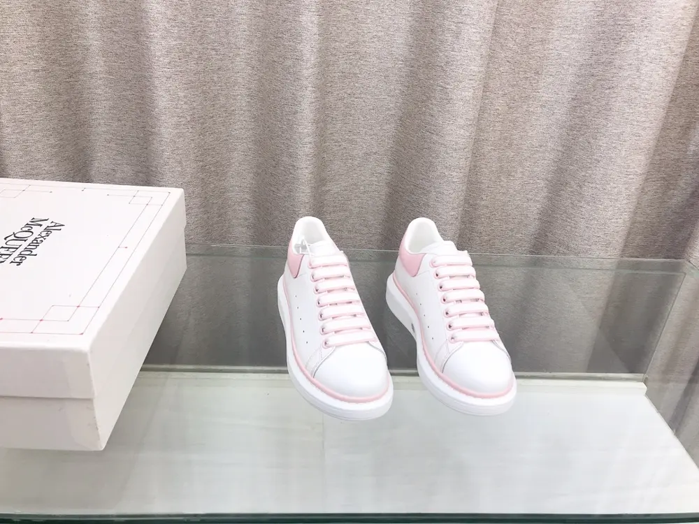 Alexander McQueen white shoes with colorful edges