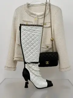 Chanel Pearl Chain High Heel Boots Series