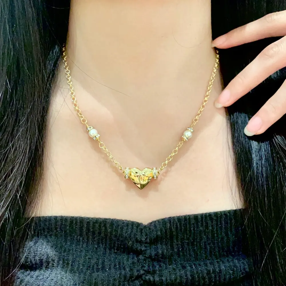Chanel vintage letter necklace