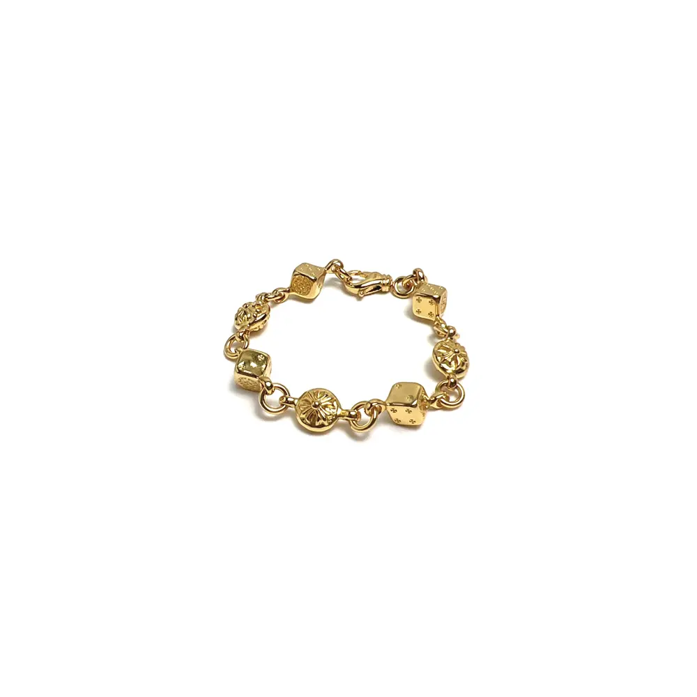 Chrome Hearts gold-plated gambling dice bracelet