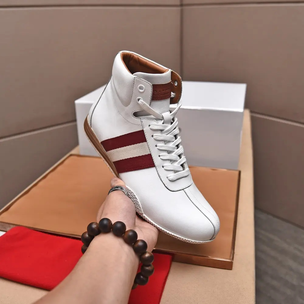 Bally high top shoes. The upper