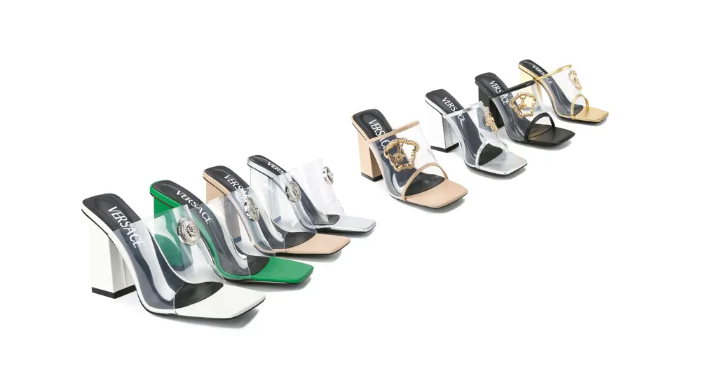 Versace new high-heeled transparent slippers