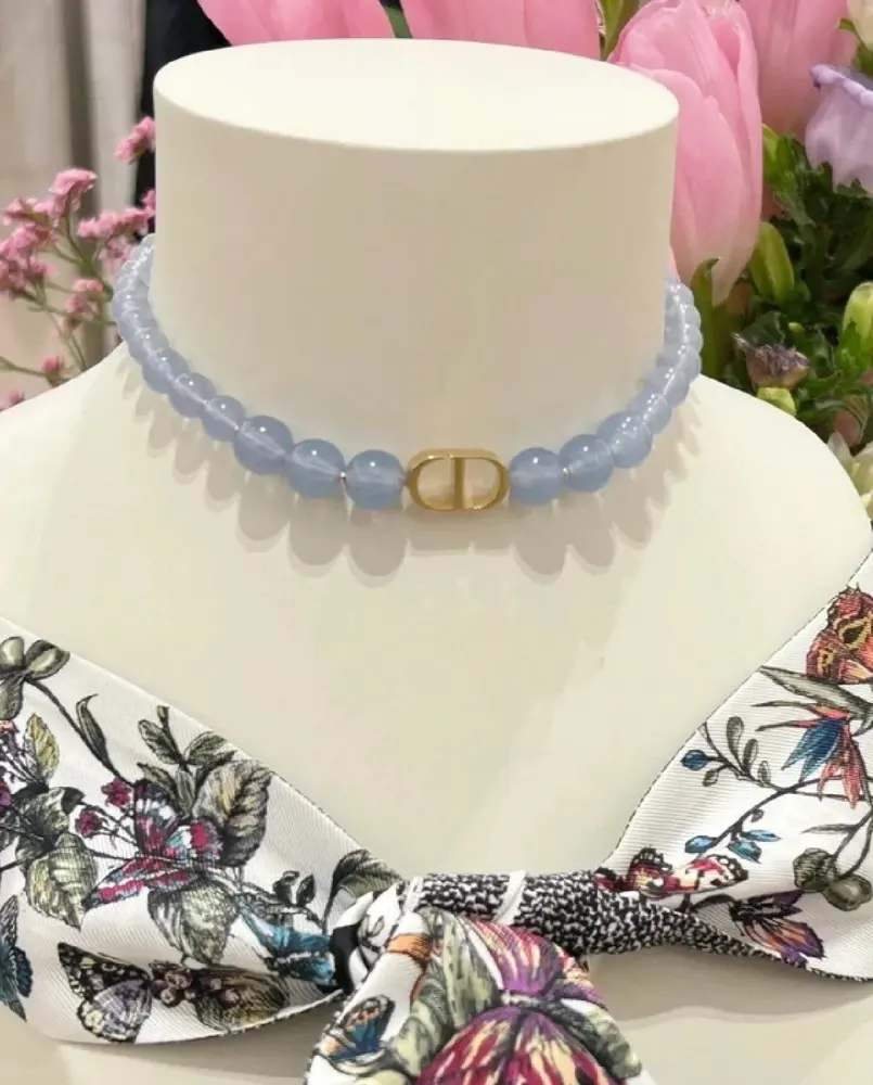 [Dior’s latest blue pearl necklace] brass material consistent with the counter