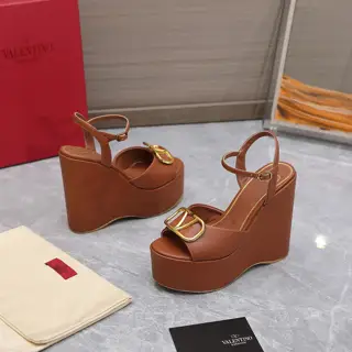 Valentino/Valentino VT 2022SS latest metal logo wedge high platform sandals