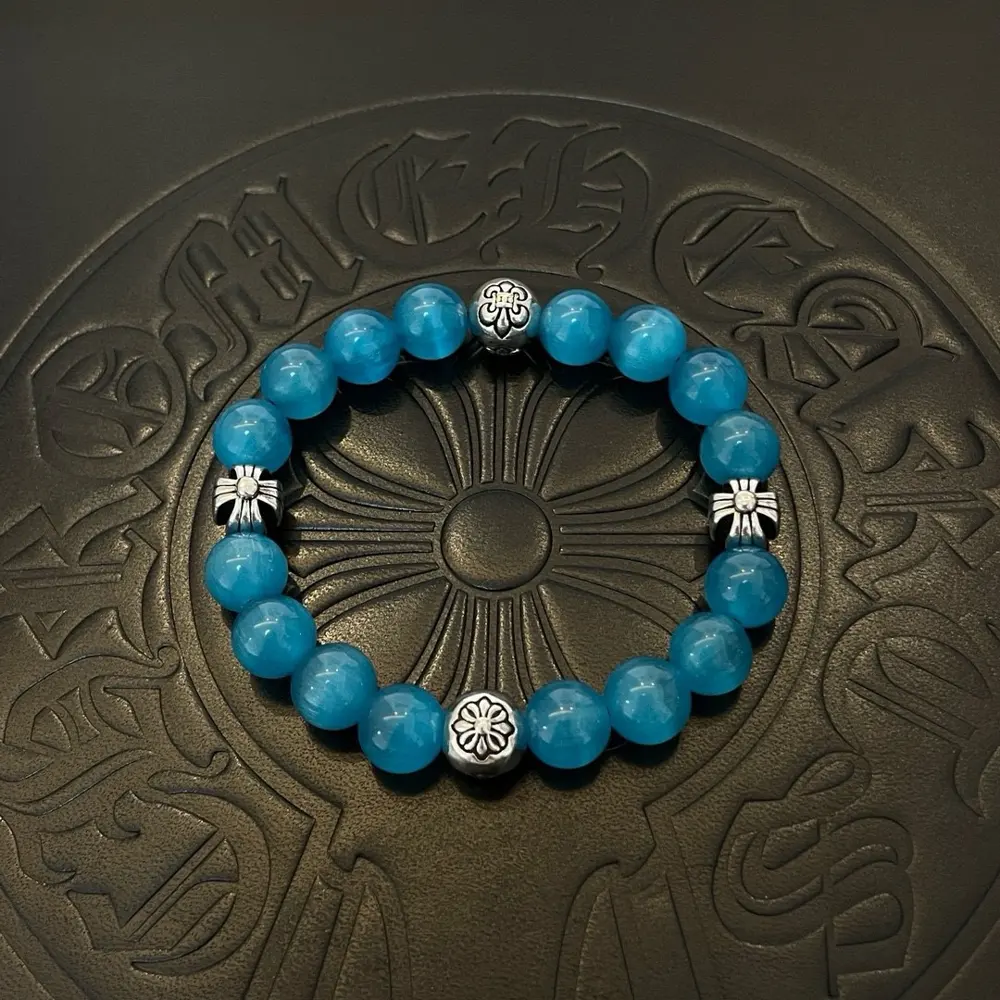 Chrome Hearts classic blue cat’s eye retro multi-element bracelet