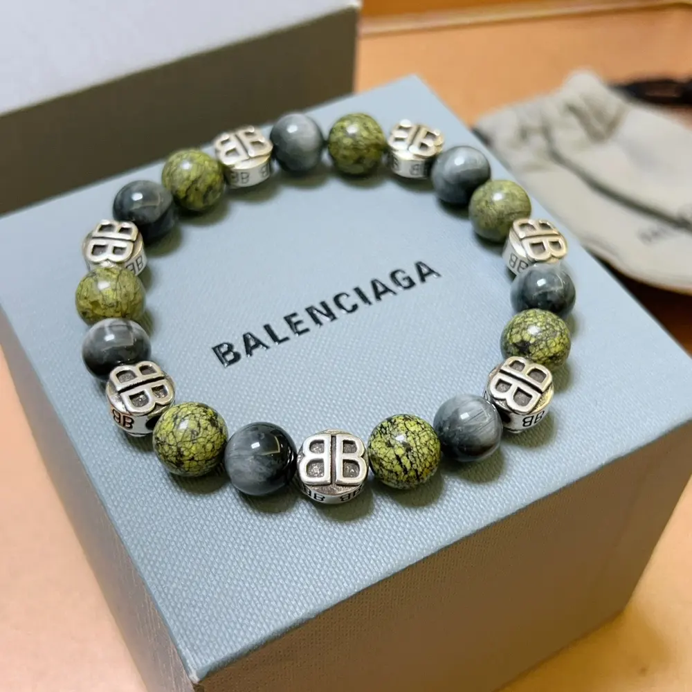 Balenciaga natural stone Balenciaga bracelet Thai silver style Balenciaga bracelet