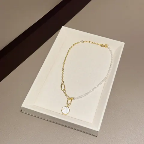 Pandora ME metal beaded chain millet pearl necklace