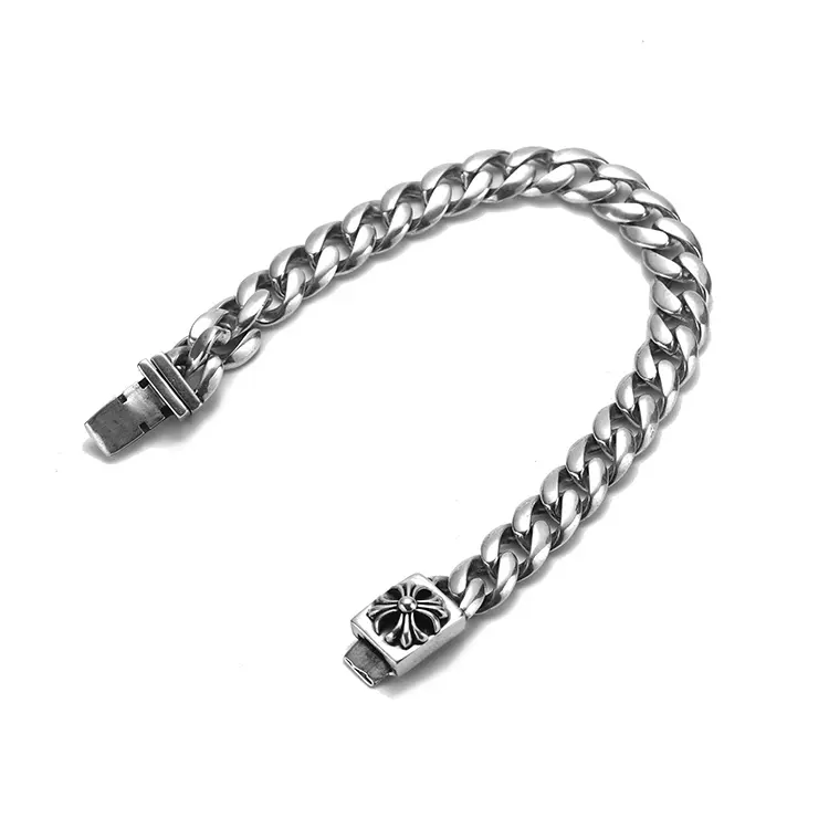 Chrome Hearts Plain Chain Cross Clasp Bracelet