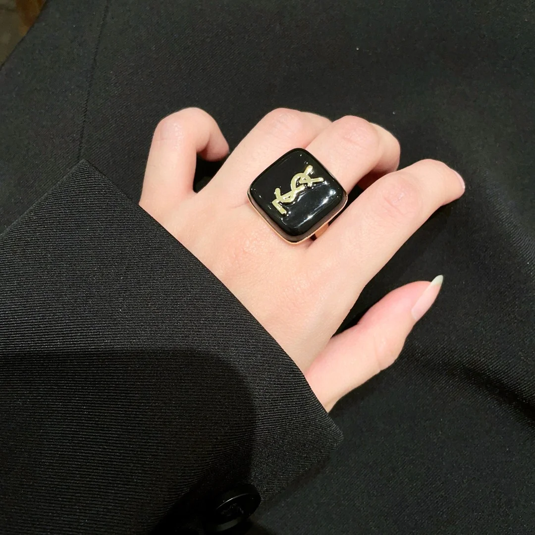 Yves Saint Laurent square letter ring