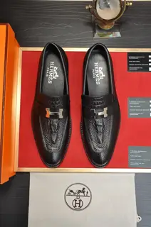 Hermès business leather shoes imported cowhide + sheepskin lining Extraordinary texture