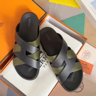 Hermès Kazimir series cross webbing waterproof platform sandals retro second uncle shoes H