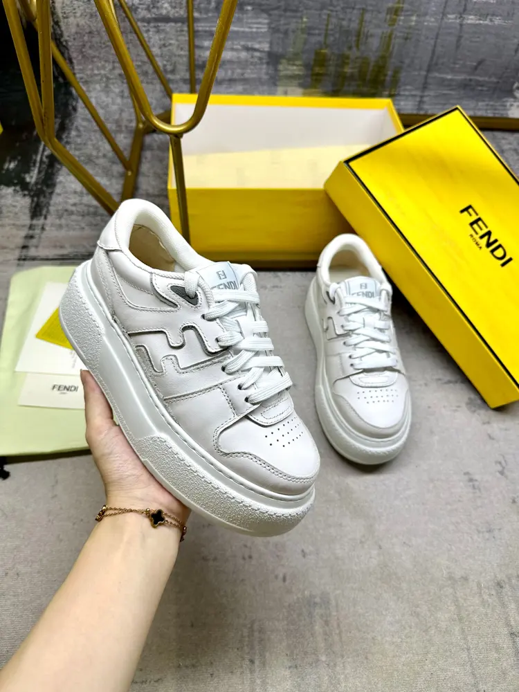 FENDI Match thick-soled height-enhancing lace-up sneakers