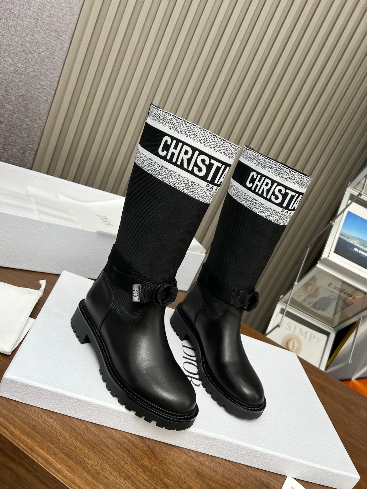 Dior autumn and winter boots retro work boots one-step