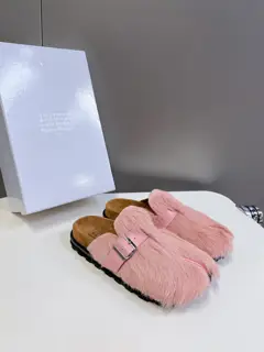 Maison Margiela new lamb wool Birkenstock slippers