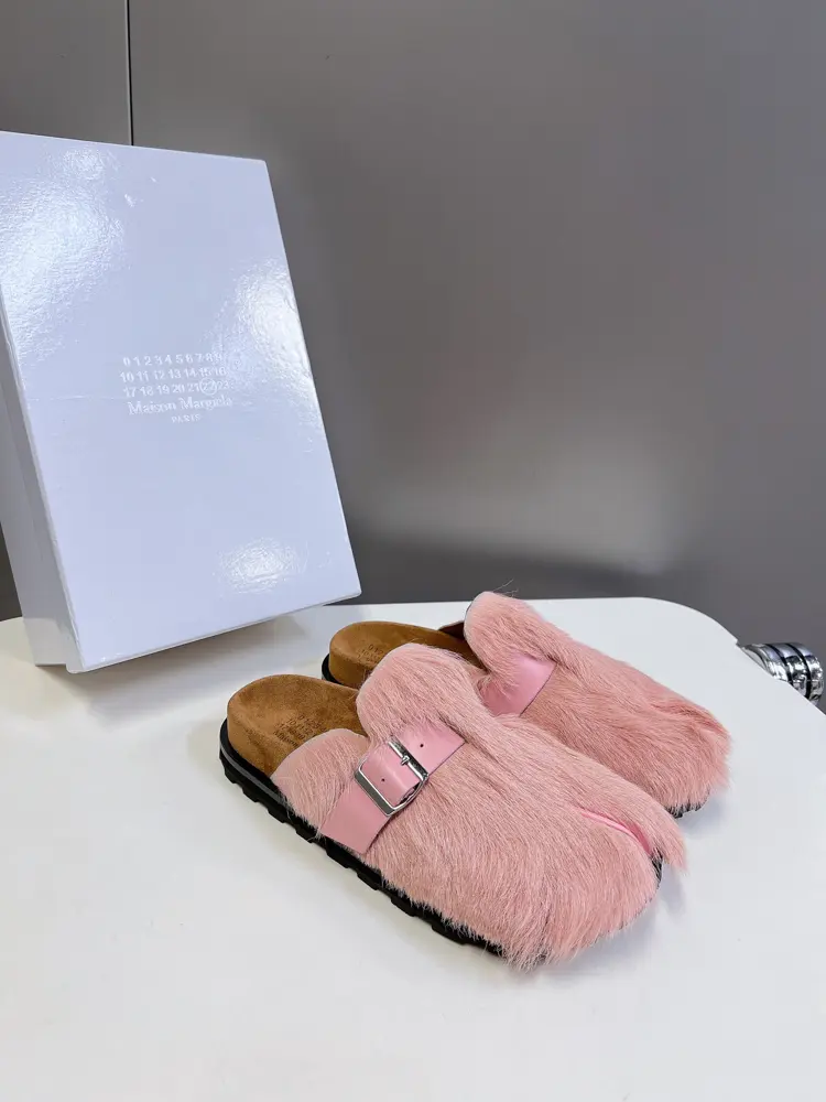 Maison Margiela new lamb wool Birkenstock slippers