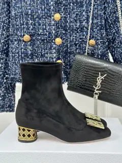 Dior/Dior 24S autumn and winter new round heel short boots