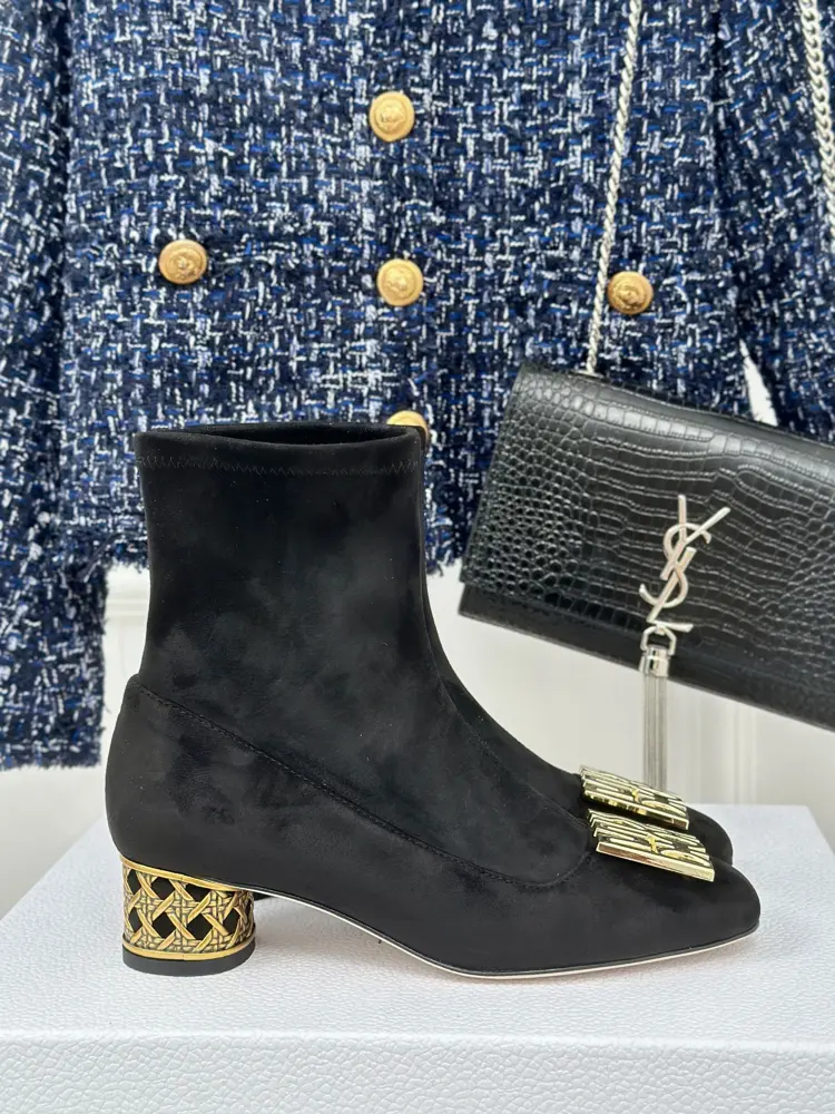 Dior/Dior 24S autumn and winter new round heel short boots