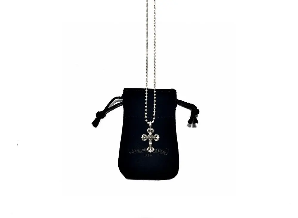 Chrome Hearts Mini Flame Cross Necklace