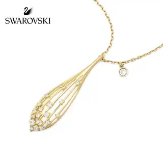 Swarovski Gold Olive Shape Clavicle Necklace
