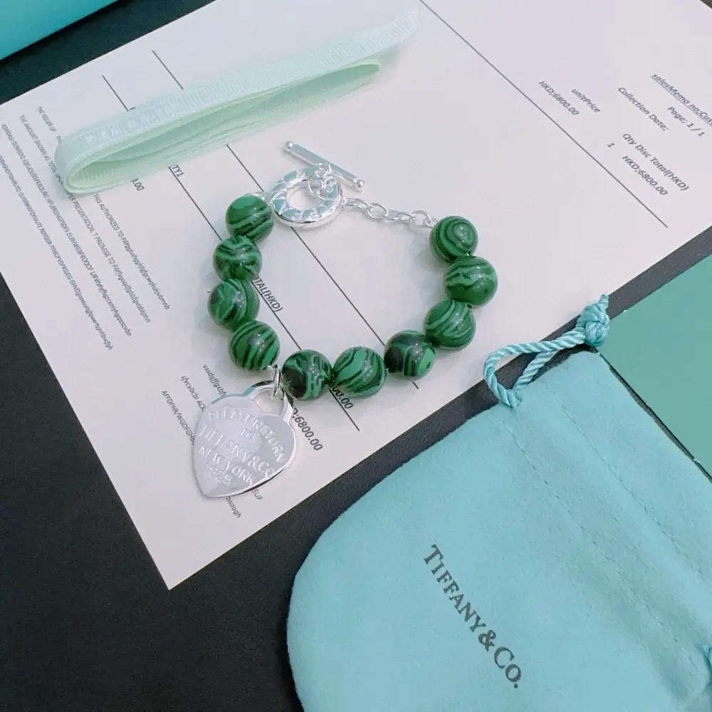 Tiffany multi-element agate silver style bracelet
