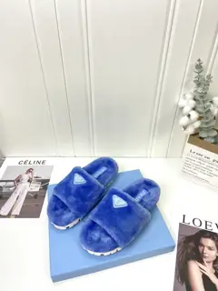 Prada Autumn and Winter Furry Slippers Series