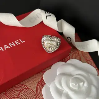 Chanel Love Heart Double C Diamond Shaped Ring