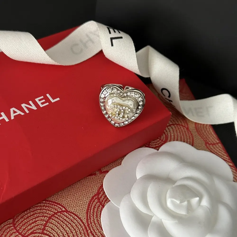 Chanel Love Heart Double C Diamond Shaped Ring