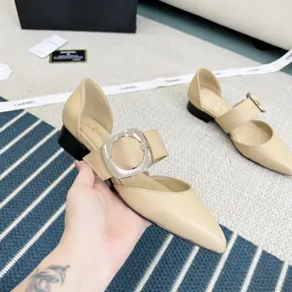 Chanel single shoes hollow leather shoes four seasons